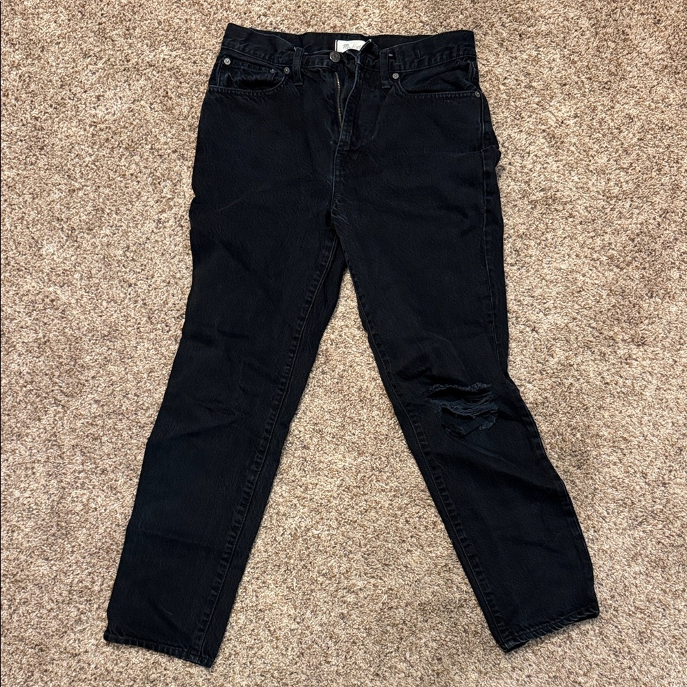 Madewell Black Distressed Perfect Vintage Women Jeans